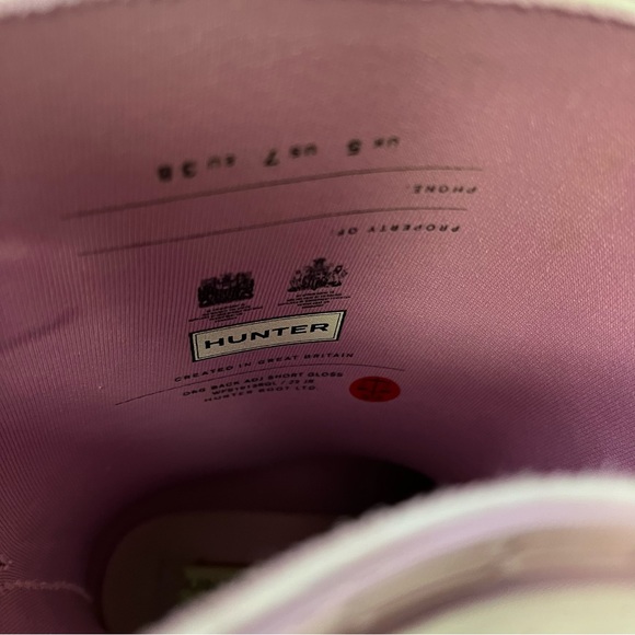 Hunter Original Adjustable Back Short Gloss Pink (Purple) Rain Boots - Picture 8 of 11